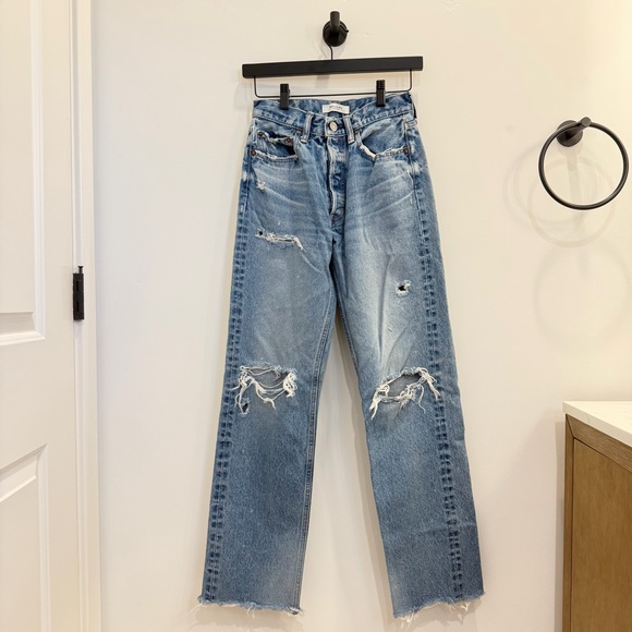 Moussy Vintage Faded Blue Denim Jeans - Picture 4 of 7
